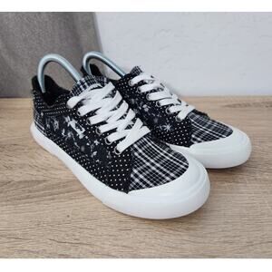 Rocket Dog Lace Up Casual Shoes Womens Size 8 Black White Floral Print Sneakers